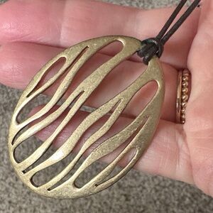 Kenneth Cole Reaction Gold Oval Pendant Necklace